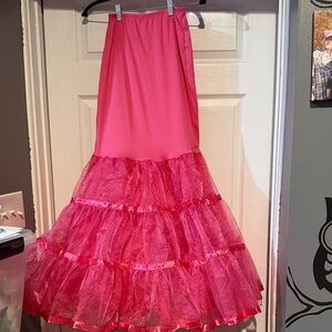 Women's Bright Pink Tiered Ruffle Skirt